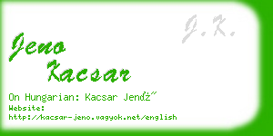 jeno kacsar business card